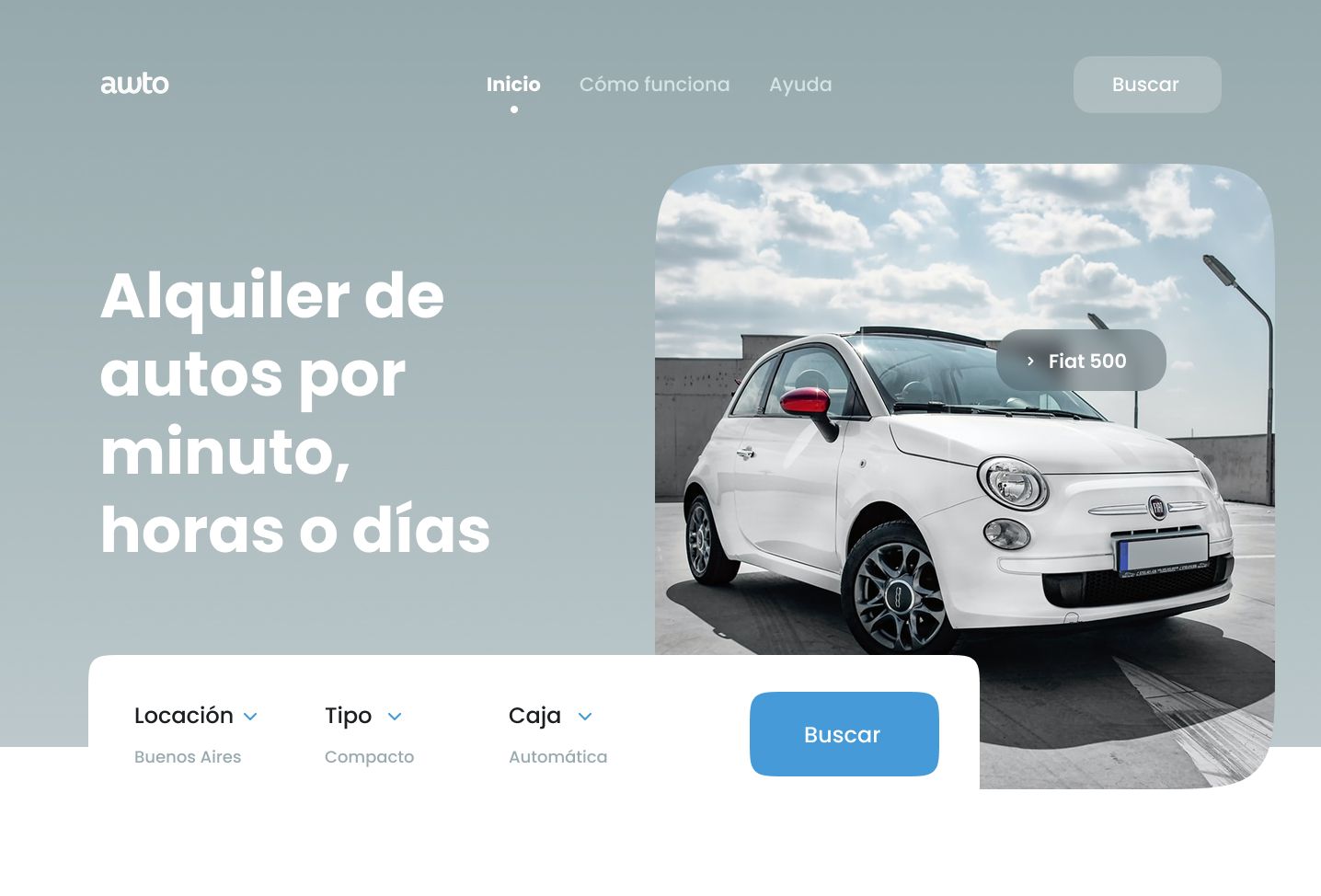 Car renting homepage