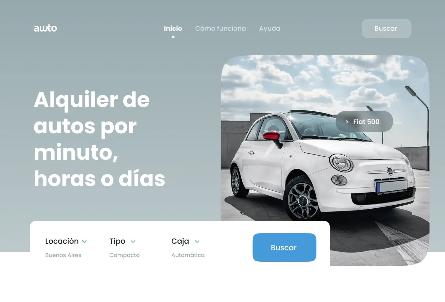 Car renting homepage