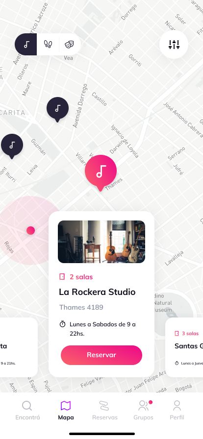 Rehearsal Room renting map