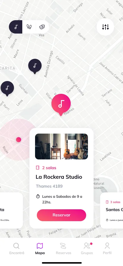 Rehearsal Room renting map