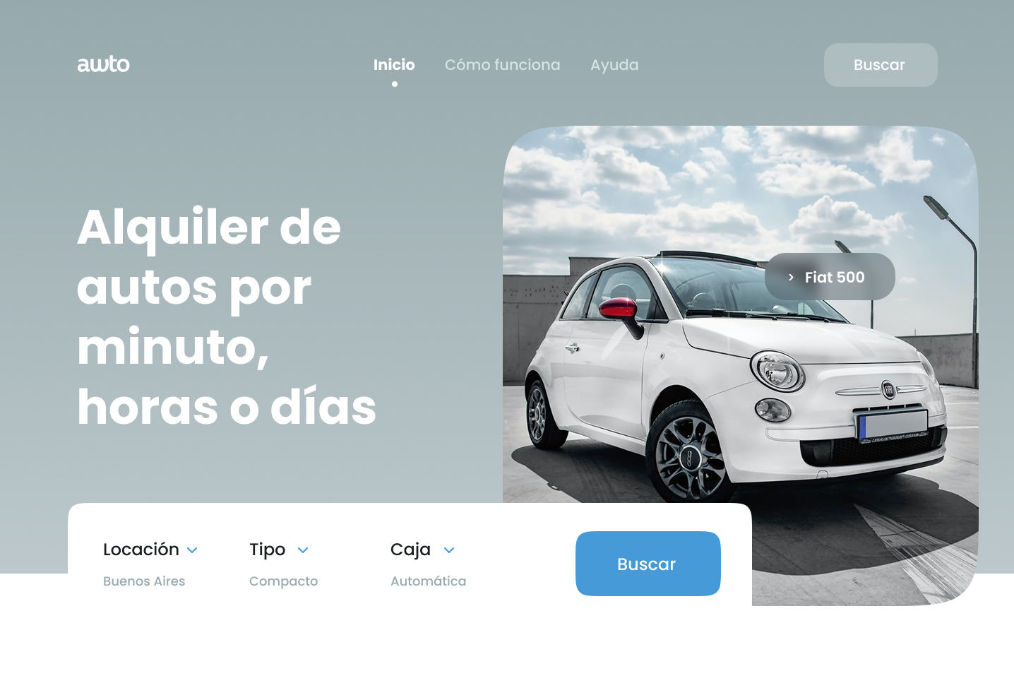 Car renting homepage