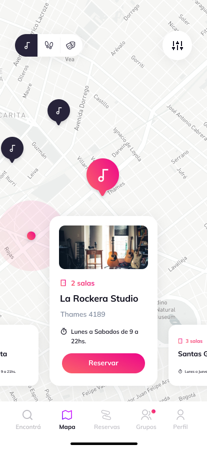 Rehearsal Room renting map